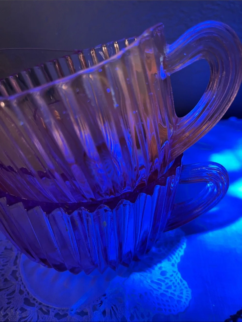 Vintage Queen Mary Pink Depression Glass Creamer & Sugar Set – 1930s